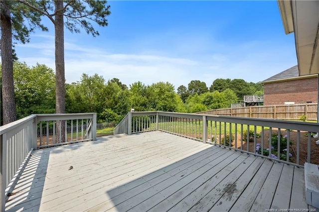 3517 Gables Dr, Fayetteville, NC 28311 - wooden deck featuring a fenced backyard