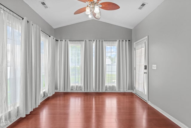 760 Stackhurst Way, Wake Forest, NC 27587 - empty room featuring lofted ceiling, ceiling fan, and wood finished floors