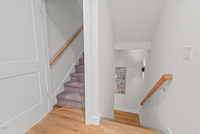 414 Wyndham Dr, Chapel Hill, NC 27516 - stairway featuring wood finished floors and baseboards