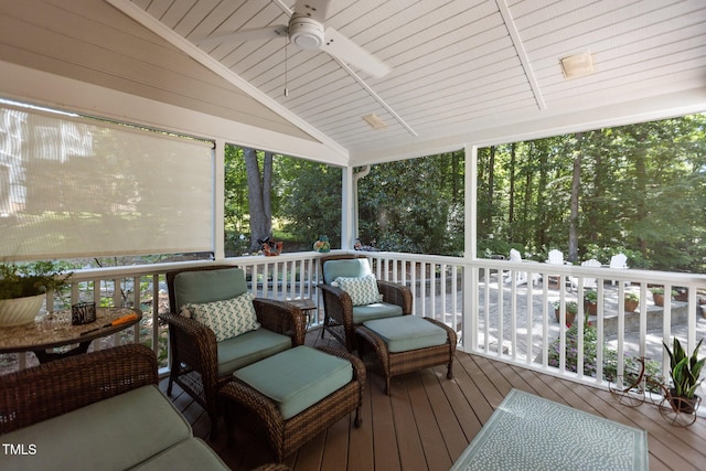 8004 Gabriels Bend Dr, Raleigh, NC 27612 - wooden terrace with a ceiling fan