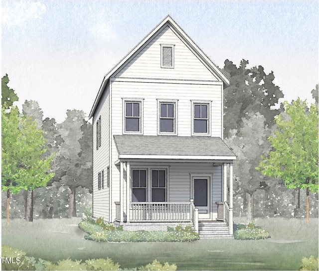 1576 Piney Fls Dr, Wendell, NC 27591 - view of front of house featuring covered porch and roof with shingles