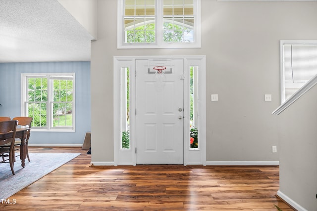 304 Gold Point Dr, Cary, NC 27519 - foyer with wood finished floors and a towering ceiling