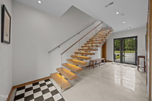 4725 Creeks Junction Rd, Blounts Creek, NC 27814 - staircase featuring recessed lighting and baseboards