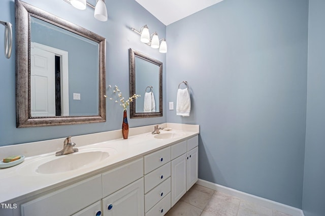105 Gorge Ct, Cary, NC 27518 - full bathroom featuring double vanity and tile patterned flooring