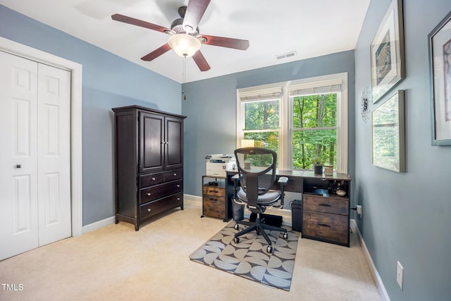 105 Gorge Ct, Cary, NC 27518 - office featuring light colored carpet and a ceiling fan