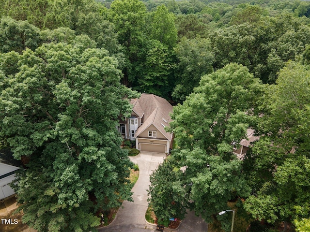 105 Gorge Ct, Cary, NC 27518 - view from above of property featuring a heavily wooded area