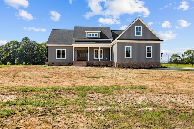 2237 Heartland Rd, Battleboro, NC 27809 - craftsman-style house featuring crawl space, a porch, and a shingled roof
