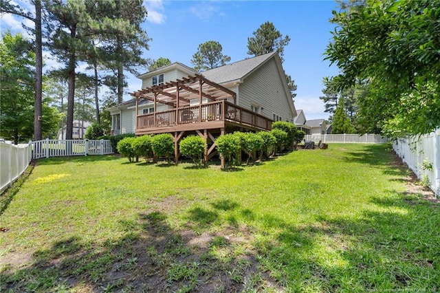 951 Whispering Pines Dr, Spring Lake, NC 28390 - rear view of house with a pergola and a deck