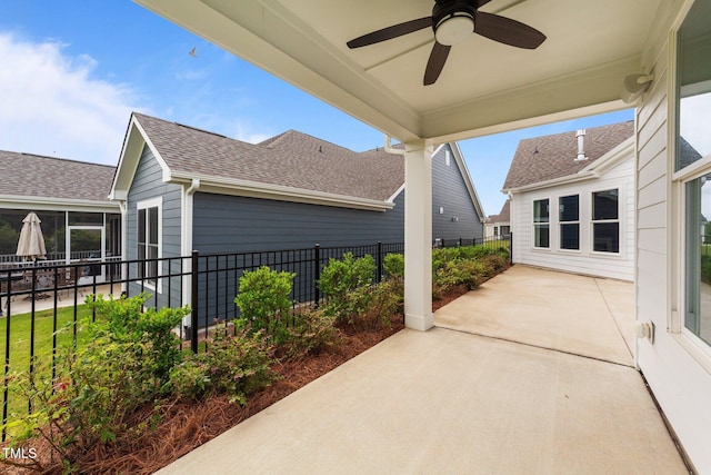 1319 Richfield Oaks Dr, Fuquay Varina, NC 27526 - view of patio / terrace with ceiling fan