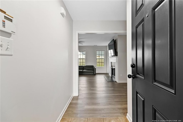 1217 Herring Gull Dr, Fayetteville, NC 28306 - corridor featuring baseboards and light wood finished floors