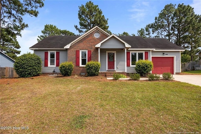 240 Eppingdale Dr, Spring Lake, NC 28390 - single story home featuring a garage, driveway, and brick siding