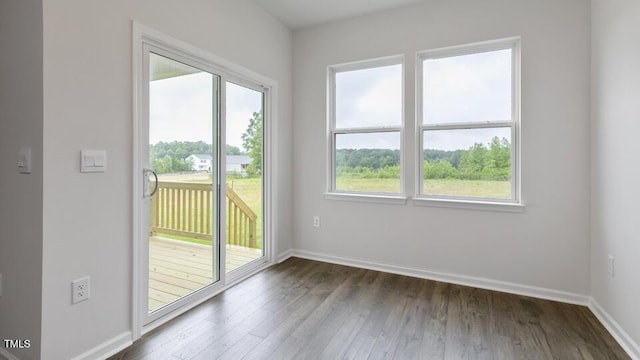 190 Babbling Creek Dr, Youngsville, NC 27596 - doorway to outside with dark wood finished floors and baseboards