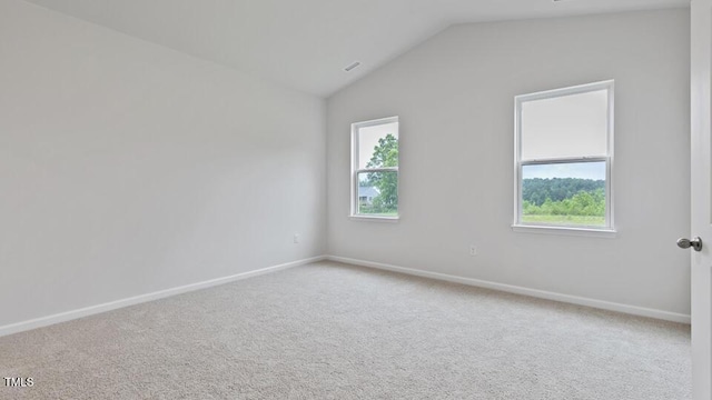 190 Babbling Creek Dr, Youngsville, NC 27596 - spare room featuring lofted ceiling, carpet flooring, and baseboards