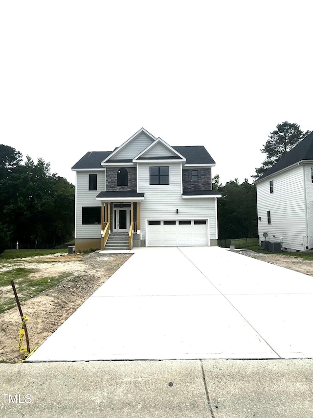 2651 Bowden Dr, Creedmoor, NC 27522 - view of front of home featuring a garage and concrete driveway