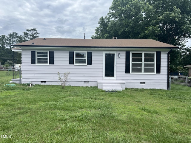 1851 S Clearview Dr, Henderson, NC 27536 - view of front facade with crawl space and roof with shingles