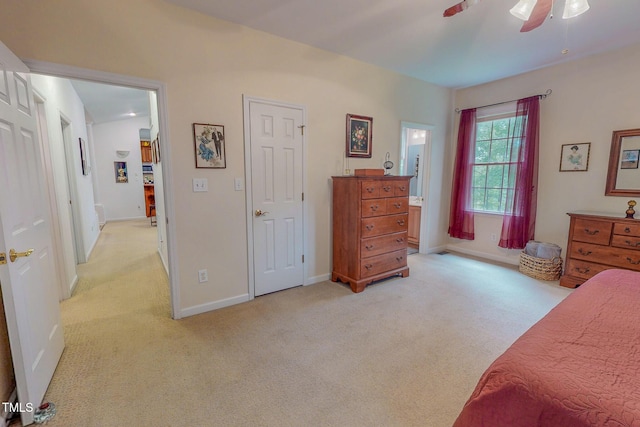 734 Crystal Forest Dr, Semora, NC 27343 - bedroom featuring light colored carpet and ceiling fan