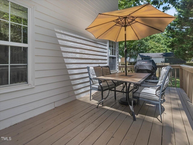 221 Antique Lace Way, Holly Springs, NC 27540 - wooden terrace with outdoor dining area
