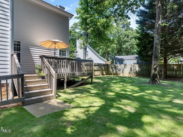 221 Antique Lace Way, Holly Springs, NC 27540 - view of yard featuring a deck