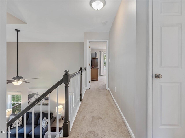 221 Antique Lace Way, Holly Springs, NC 27540 - corridor featuring light carpet and plenty of natural light