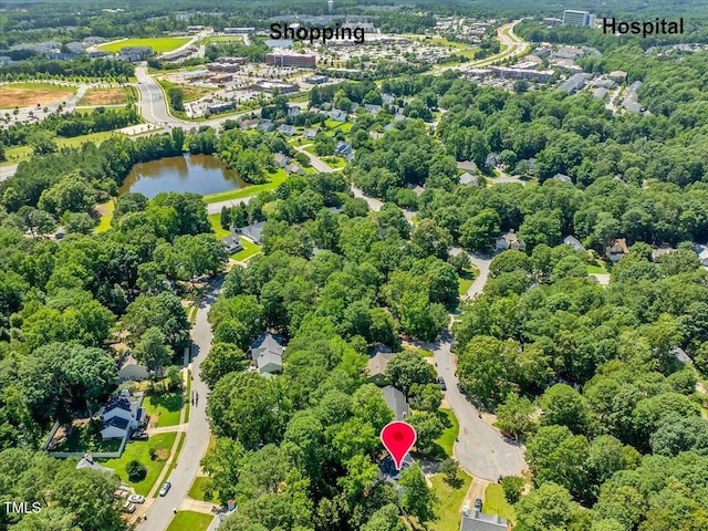 221 Antique Lace Way, Holly Springs, NC 27540 - bird's eye view of a large body of water