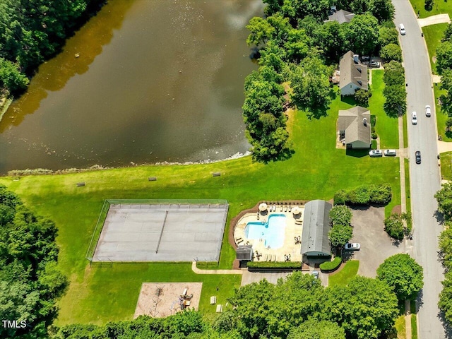 221 Antique Lace Way, Holly Springs, NC 27540 - drone / aerial view of a large body of water