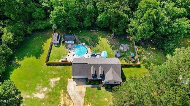 208 N Woodbridge Dr, Pikeville, NC 27863 - aerial view of property and surrounding area featuring a pool