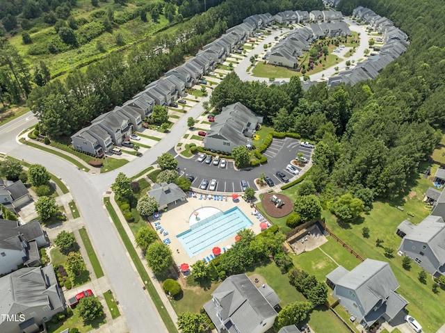 100 Beaconwood Ln, Holly Springs, NC 27540 - aerial view of residential area featuring a pool area