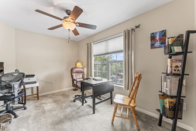 100 Beaconwood Ln, Holly Springs, NC 27540 - carpeted office space with baseboards and ceiling fan