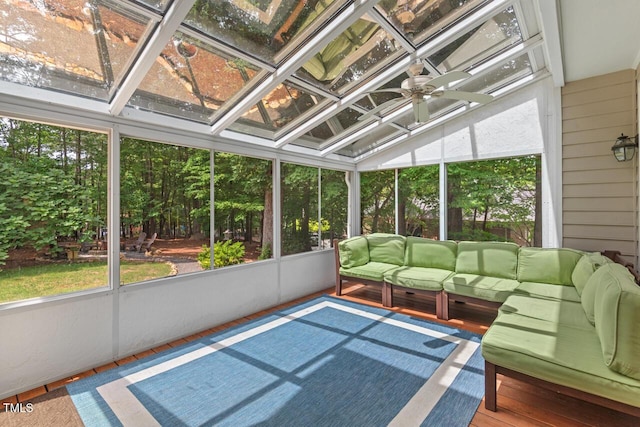 3 White Ash Dr, Durham, NC 27712 - sunroom with an outdoor living space and a ceiling fan