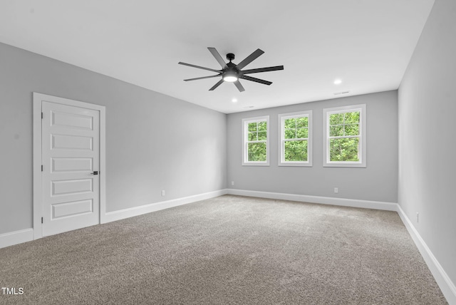 5504 Earle Rd, Raleigh, NC 27606 - carpeted spare room with a ceiling fan and recessed lighting