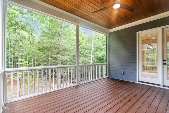 5504 Earle Rd, Raleigh, NC 27606 - wooden deck featuring ceiling fan