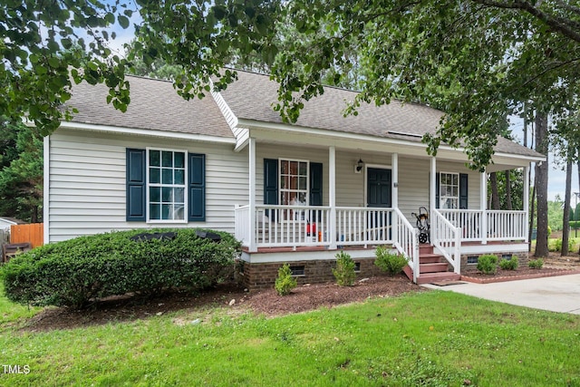 612 Agin Court Pl, Clayton, NC 27520 - view of front of house featuring covered porch, roof with shingles, and crawl space