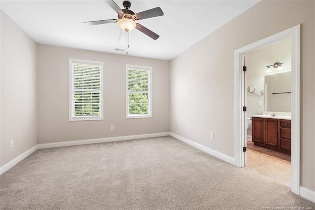 427 Georgetown Cir, Fayetteville, NC 28314 - empty room with light carpet, baseboards, and ceiling fan