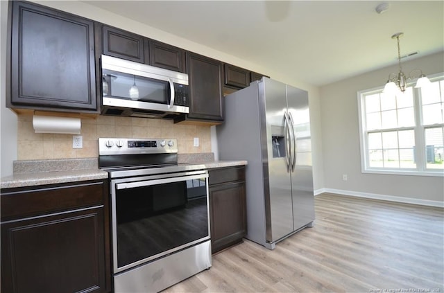 479 Broad Dr, Raeford, NC 28376 - kitchen featuring appliances with stainless steel finishes, light wood-type flooring, light countertops, and backsplash