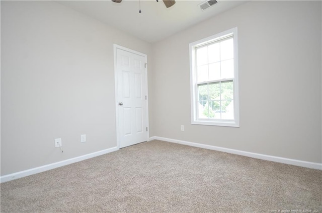 479 Broad Dr, Raeford, NC 28376 - empty room featuring baseboards, carpet, and a ceiling fan