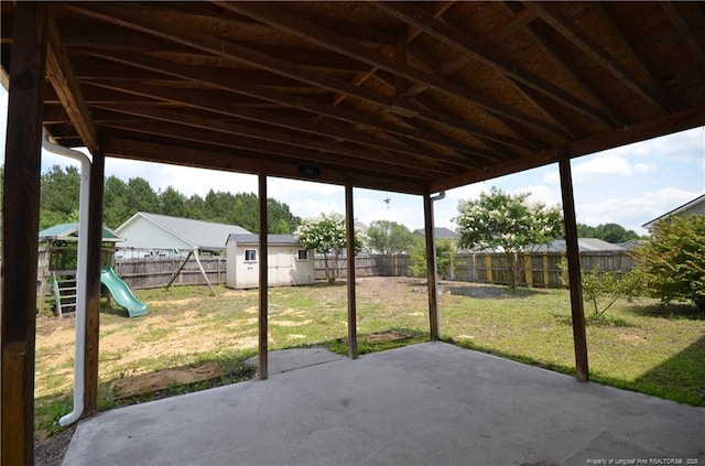 479 Broad Dr, Raeford, NC 28376 - view of patio / terrace with a playground
