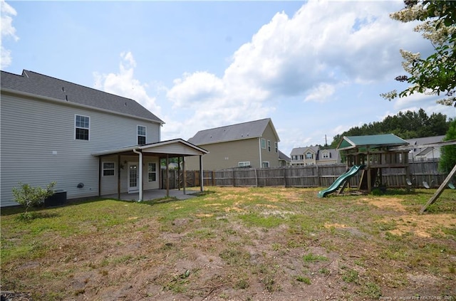 479 Broad Dr, Raeford, NC 28376 - view of yard featuring a patio area, a playground, and a residential view