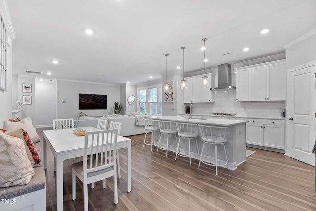 8415 Zinc Autumn Path, Raleigh, NC 27615 - dining space with ornamental molding, recessed lighting, and light wood finished floors