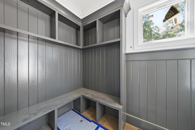1225 Dixie Trl, Raleigh, NC 27607 - mudroom with wooden walls