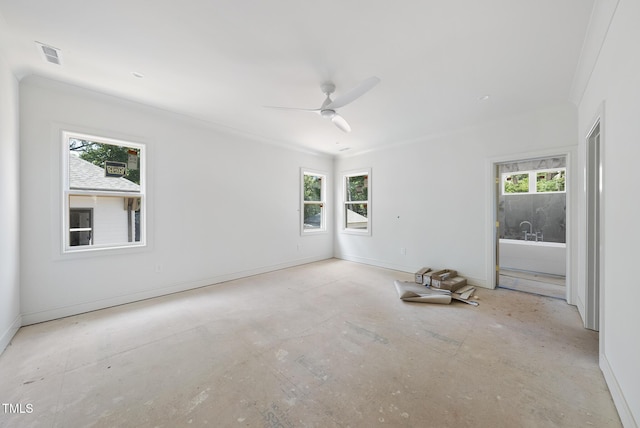 1225 Dixie Trl, Raleigh, NC 27607 - spare room with plenty of natural light and ceiling fan