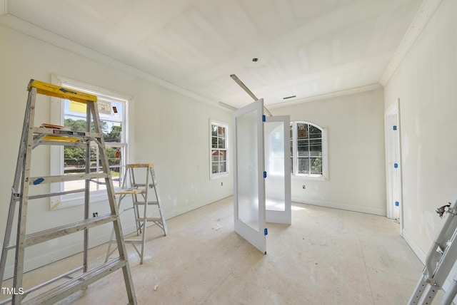 1221 Dixie Trl, Raleigh, NC 27607 - interior space with french doors and baseboards