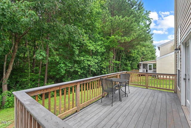 1406 Pebble Creek Xing, Durham, NC 27713 - deck featuring a lawn