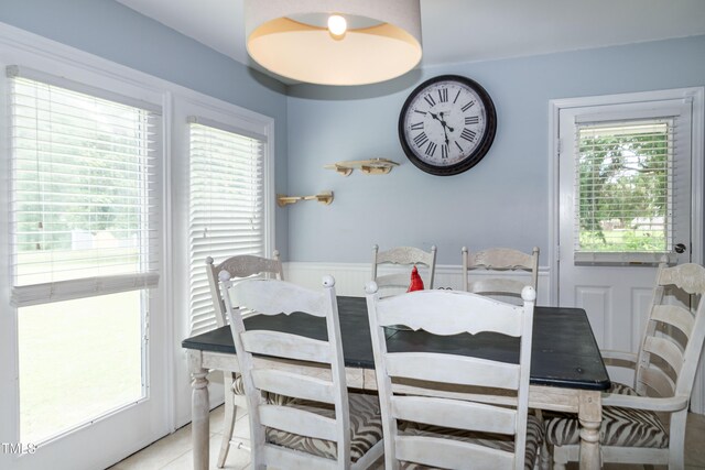 1008 Catsby Cir, Raleigh, NC 27603 - dining space featuring wainscoting and light tile patterned floors