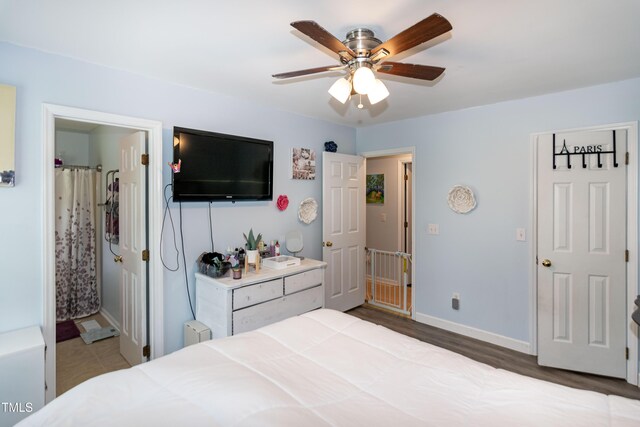 1008 Catsby Cir, Raleigh, NC 27603 - bedroom featuring wood finished floors and a ceiling fan