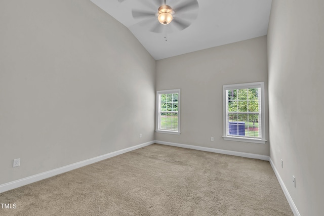 656 Barneswyck Dr, Fuquay Varina, NC 27526 - carpeted spare room with high vaulted ceiling and ceiling fan