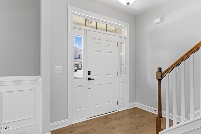 509 Holden Forest Dr, Youngsville, NC 27596 - foyer with wood finished floors and stairs