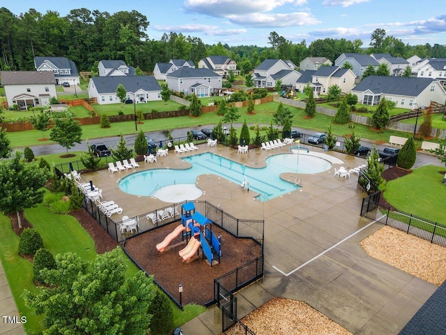 509 Holden Forest Dr, Youngsville, NC 27596 - community pool featuring a residential view and a patio area