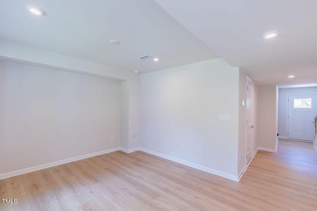 1359 Chowan Ave, Durham, NC 27713 - empty room featuring light wood finished floors and recessed lighting