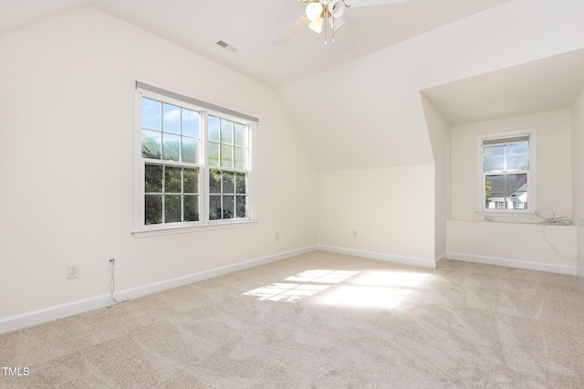 1613 Patterson Grove Rd, Apex, NC 27502 - additional living space with lofted ceiling, carpet, baseboards, and ceiling fan