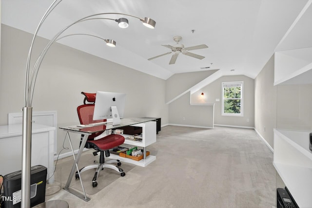 117 Sonoma Way, Chapel Hill, NC 27516 - office featuring ceiling fan, vaulted ceiling, and light colored carpet